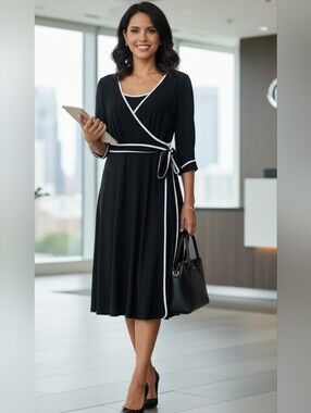 ladies black and white striped dress Striped Natural/Black Sweater Dress Natural/Black / XL